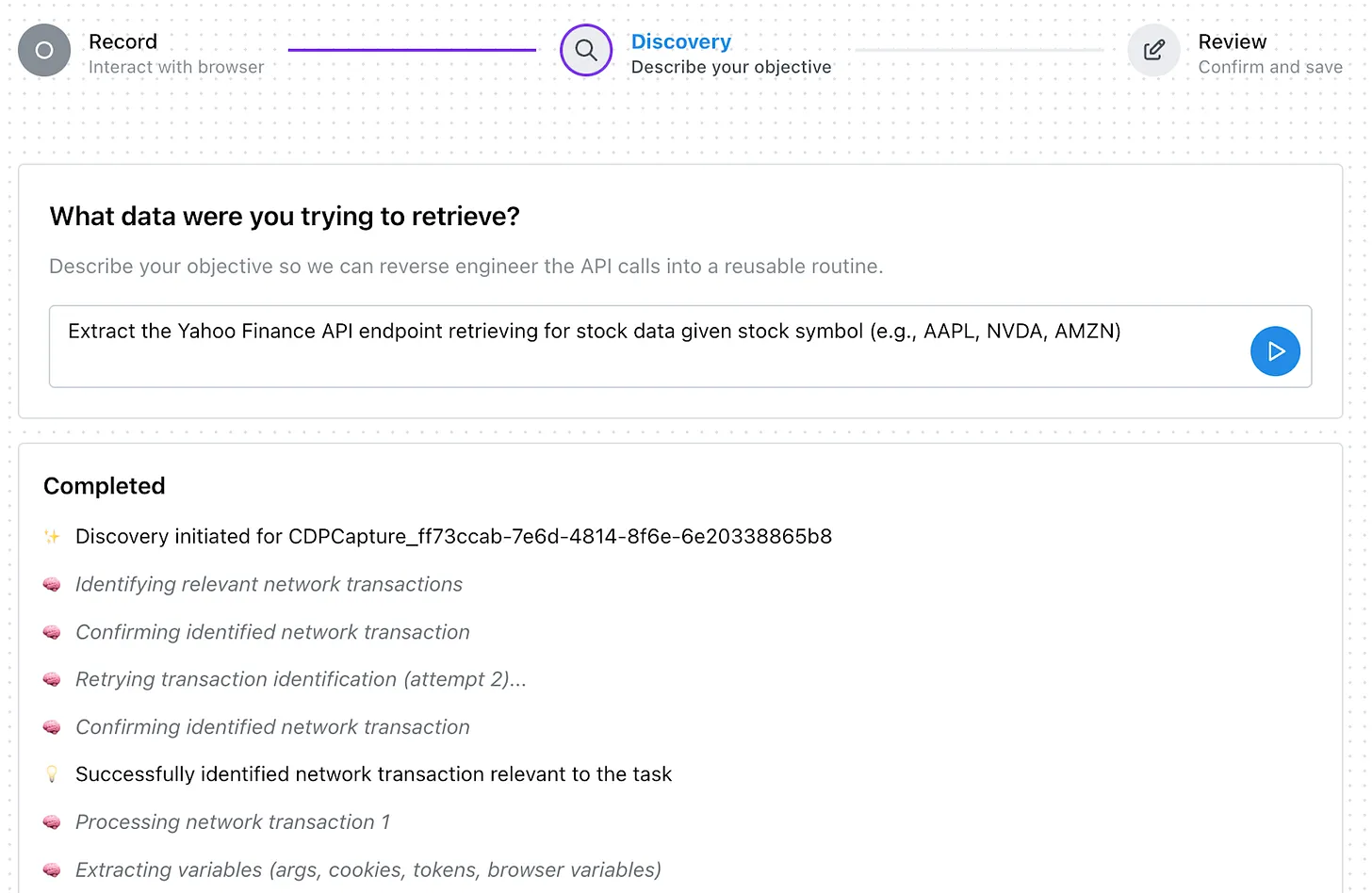 Vectorly routine discovery agent