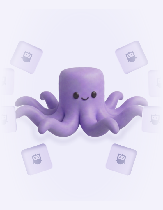 Octopus connected to surrounding agent identity cards